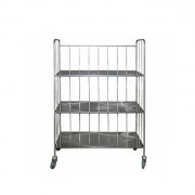 Стеллаж на колесах ТСП-500 (сетчатая тележка с полками для белья)