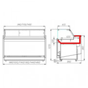 Витрина кондитерская Полюс Нейтральная KC82 N 1,5-1 (1003 белый)