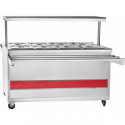 Мармит вторых блюд Abat ЭМК-70ПМ-01 паровой (полка с подсветкой,с г/емкостями,1500 мм) каш.