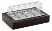 Поднос для столовых приборов с крышкой Roll-Top на дерев. основании венге 51133900