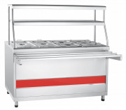 Мармит электр. кух. типа ЭМК-70КМ-01 паровой (2-х блюд, 2 подогр. полки, подсв., с гастр., 1500мм)