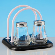 Набор для специй «Волна» (соль, перец) + салфетница [129-2]