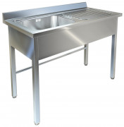 Ванна моечная с рабочей поверхностью ТЕХНО-ТТ ВМ-32/456 Л нерж